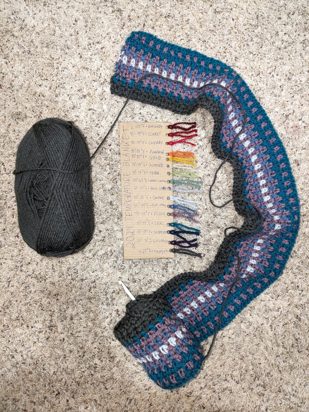 Easy to Use Temperature Blanket&nbsp;Tracker